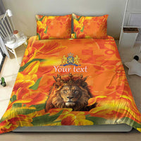 Personalized Netherlands Koningsdag Bedding Set 27th April Lion with Orange Tulip
