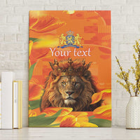 Personalized Netherlands Koningsdag Canvas Wall Art 27th April Lion with Orange Tulip