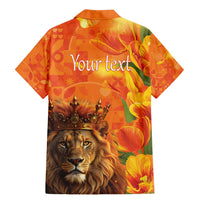 Personalized Netherlands Koningsdag Family Matching Mermaid Dress and Hawaiian Shirt 27th April Lion with Orange Tulip