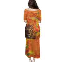 Personalized Netherlands Koningsdag Family Matching Puletasi and Hawaiian Shirt 27th April Lion with Orange Tulip