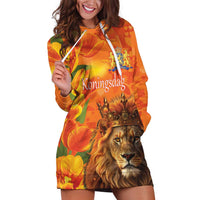 Personalized Netherlands Koningsdag Hoodie Dress 27th April Lion with Orange Tulip