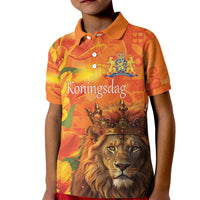 Personalized Netherlands Koningsdag Kid Polo Shirt 27th April Lion with Orange Tulip