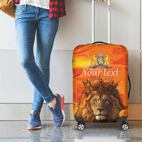 Personalized Netherlands Koningsdag Luggage Cover 27th April Lion with Orange Tulip