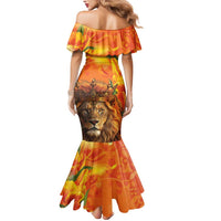 Personalized Netherlands Koningsdag Mermaid Dress 27th April Lion with Orange Tulip
