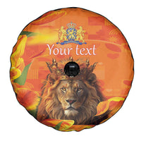 Personalized Netherlands Koningsdag Spare Tire Cover 27th April Lion with Orange Tulip