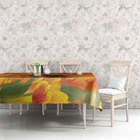 Personalized Netherlands Koningsdag Tablecloth 27th April Lion with Orange Tulip