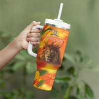 Personalized Netherlands Koningsdag Tumbler With Handle 27th April Lion with Orange Tulip