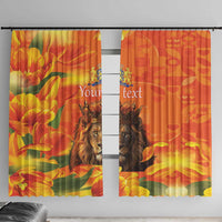 Personalized Netherlands Koningsdag Window Curtain 27th April Lion with Orange Tulip