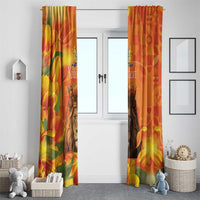 Personalized Netherlands Koningsdag Window Curtain 27th April Lion with Orange Tulip
