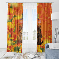 Personalized Netherlands Koningsdag Window Curtain 27th April Lion with Orange Tulip