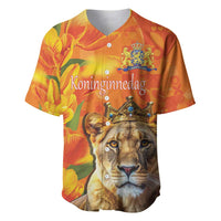 Personalized Netherlands Koninginnedag Baseball Jersey 30th April Lioness with Orange Tulip