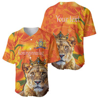 Personalized Netherlands Koninginnedag Baseball Jersey 30th April Lioness with Orange Tulip