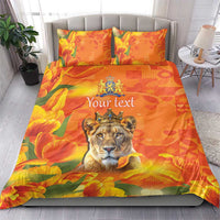 Personalized Netherlands Koninginnedag Bedding Set 30th April Lioness with Orange Tulip