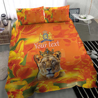 Personalized Netherlands Koninginnedag Bedding Set 30th April Lioness with Orange Tulip