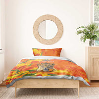 Personalized Netherlands Koninginnedag Bedding Set 30th April Lioness with Orange Tulip