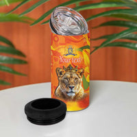 Personalized Netherlands Koninginnedag 4 in 1 Can Cooler Tumbler 30th April Lioness with Orange Tulip