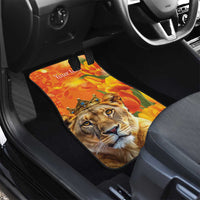Personalized Netherlands Koninginnedag Car Mats 30th April Lioness with Orange Tulip