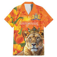 Personalized Netherlands Koninginnedag Family Matching Mermaid Dress and Hawaiian Shirt 30th April Lioness with Orange Tulip