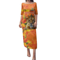 Personalized Netherlands Koninginnedag Family Matching Puletasi and Hawaiian Shirt 30th April Lioness with Orange Tulip