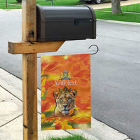 Personalized Netherlands Koninginnedag Garden Flag 30th April Lioness with Orange Tulip