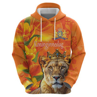 Personalized Netherlands Koninginnedag Hoodie 30th April Lioness with Orange Tulip