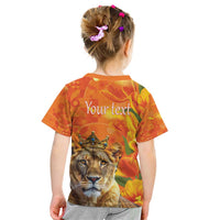 Personalized Netherlands Koninginnedag Kid T Shirt 30th April Lioness with Orange Tulip