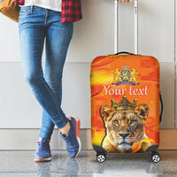 Personalized Netherlands Koninginnedag Luggage Cover 30th April Lioness with Orange Tulip