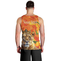 Personalized Netherlands Koninginnedag Men Tank Top 30th April Lioness with Orange Tulip