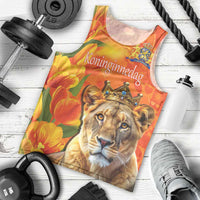 Personalized Netherlands Koninginnedag Men Tank Top 30th April Lioness with Orange Tulip