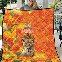 Personalized Netherlands Koninginnedag Quilt 30th April Lioness with Orange Tulip