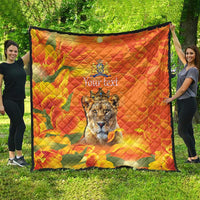 Personalized Netherlands Koninginnedag Quilt 30th April Lioness with Orange Tulip