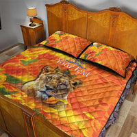 Personalized Netherlands Koninginnedag Quilt Bed Set 30th April Lioness with Orange Tulip