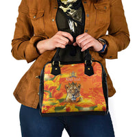 Personalized Netherlands Koninginnedag Shoulder Handbag 30th April Lioness with Orange Tulip