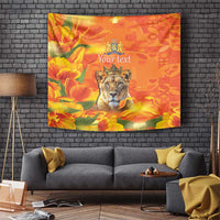 Personalized Netherlands Koninginnedag Tapestry 30th April Lioness with Orange Tulip