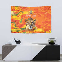 Personalized Netherlands Koninginnedag Tapestry 30th April Lioness with Orange Tulip