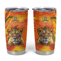 Personalized Netherlands Koninginnedag Tumbler Cup 30th April Lioness with Orange Tulip