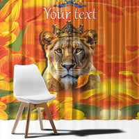 Personalized Netherlands Koninginnedag Window Curtain 30th April Lioness with Orange Tulip