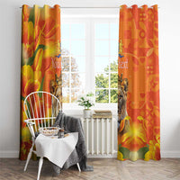 Personalized Netherlands Koninginnedag Window Curtain 30th April Lioness with Orange Tulip