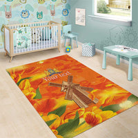 Personalized Netherlands Orange Tulip and Wildmill Area Rug