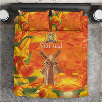 Personalized Netherlands Orange Tulip and Wildmill Bedding Set