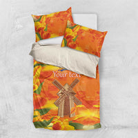 Personalized Netherlands Orange Tulip and Wildmill Bedding Set