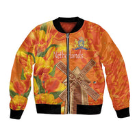 Personalized Netherlands Orange Tulip and Wildmill Bomber Jacket