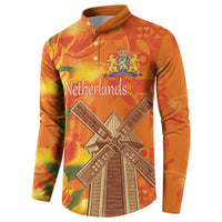 Personalized Netherlands Orange Tulip and Wildmill Button Sweatshirt