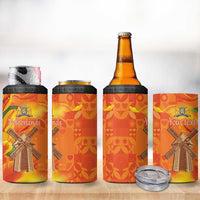 Personalized Netherlands Orange Tulip and Wildmill 4 in 1 Can Cooler Tumbler