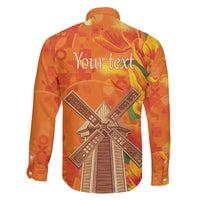 Personalized Netherlands Orange Tulip and Wildmill Family Matching Long Sleeve Bodycon Dress and Hawaiian Shirt