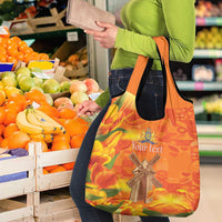 Personalized Netherlands Orange Tulip and Wildmill Grocery Bag