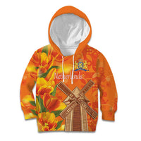 Personalized Netherlands Orange Tulip and Wildmill Kid Hoodie
