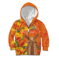 Personalized Netherlands Orange Tulip and Wildmill Kid Hoodie