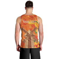 Personalized Netherlands Orange Tulip and Wildmill Men Tank Top