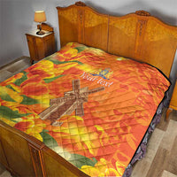 Personalized Netherlands Orange Tulip and Wildmill Quilt